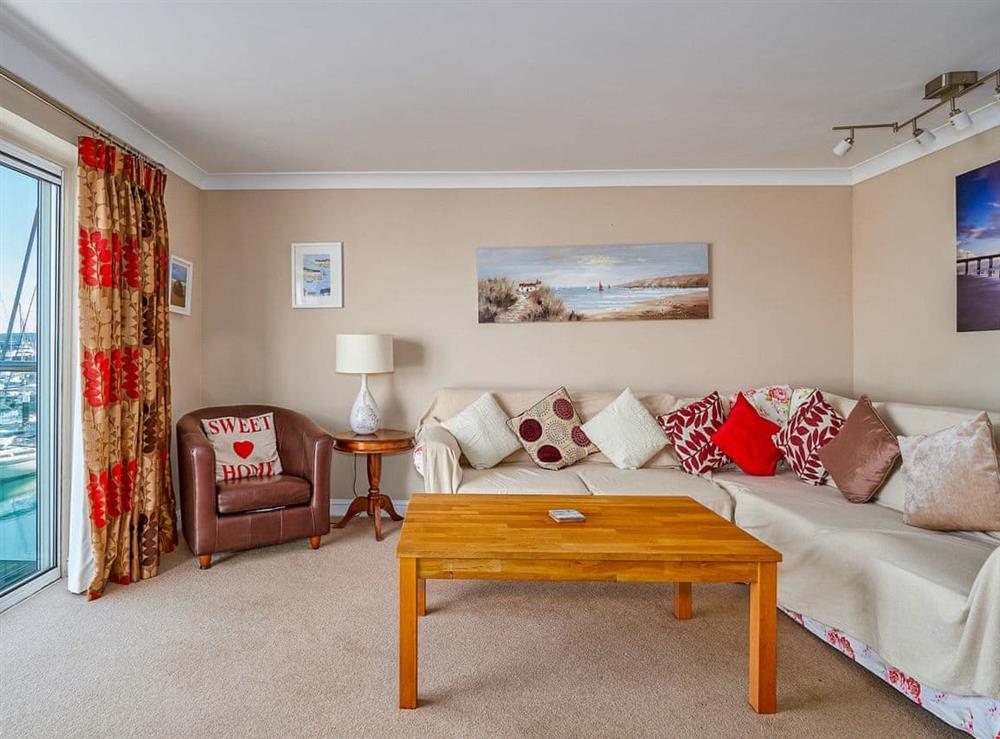 Stylish living room at Marina View in Mount Batten, near Plymouth, Devon