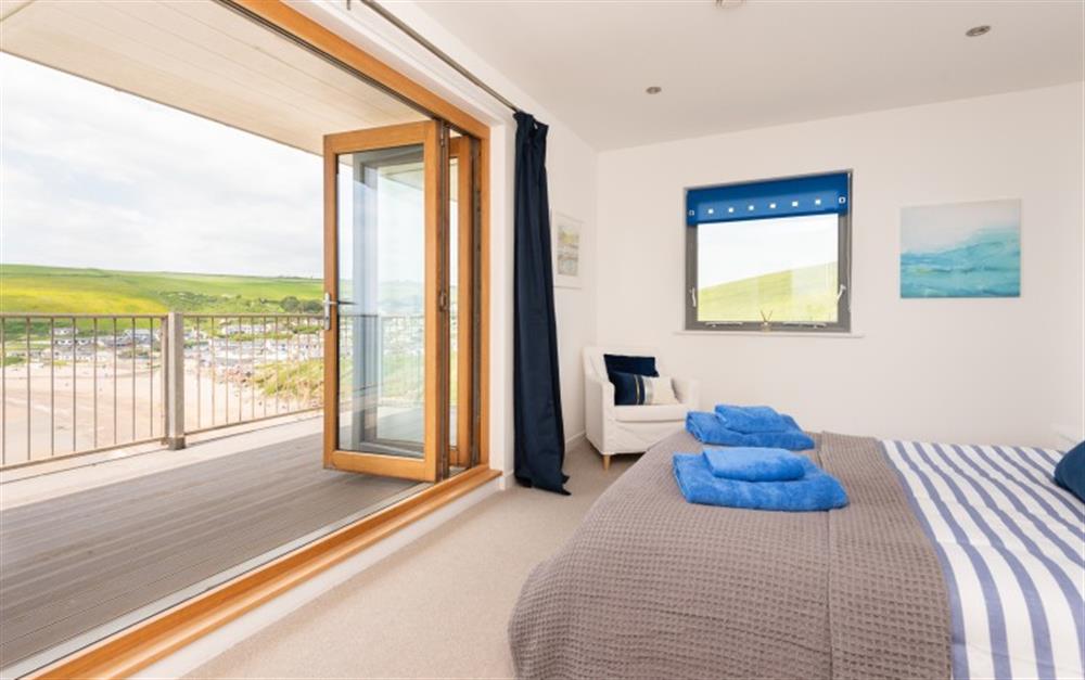 Master bedroom with balcony  at Marine Heights in Bigbury-On-Sea