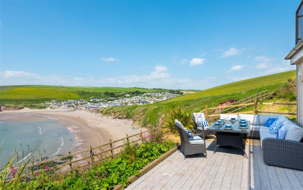 The terrace with incredible views  at Marine Heights in Bigbury-On-Sea