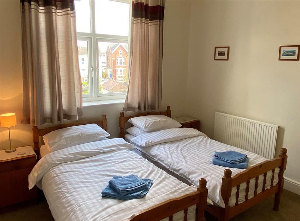 Twin bedroom at Marine Lake Apartment in Southport, Merseyside