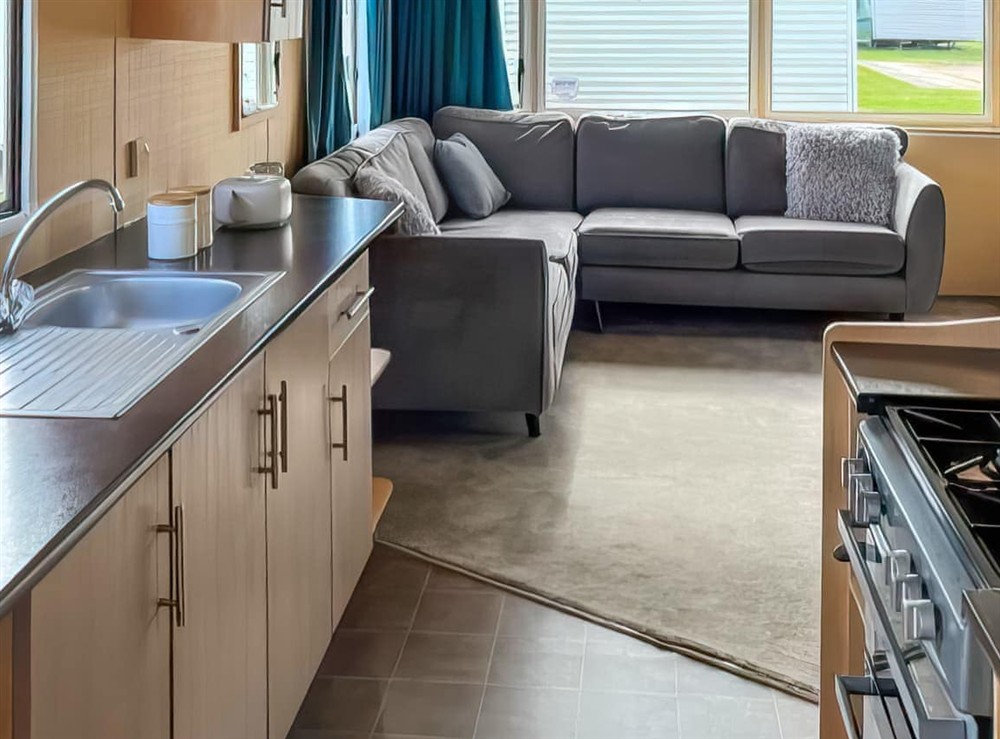 Open plan living space at Marine Park Holiday Home in Rhyl, Denbighshire