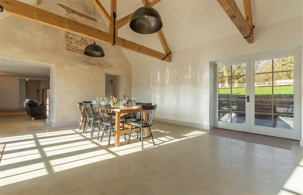 Ground floor: Dining area is vast and has french doors onto the terrace at Market Square House, Fring near Kings Lynn