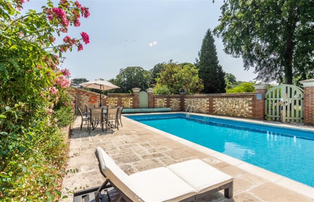 Swimming pool for shared guest use at Market Square House, Fring near Kings Lynn