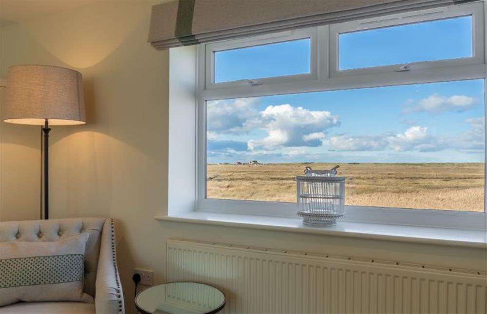 Ground floor:  Undeniably the best seat in the house at Marsh Retreat, Brancaster near Kings Lynn