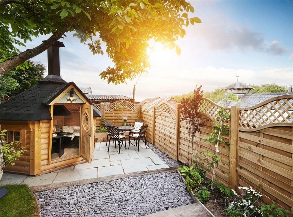 Garden with BBQ hut at Marys Croft in Pulverbatch, Shropshire