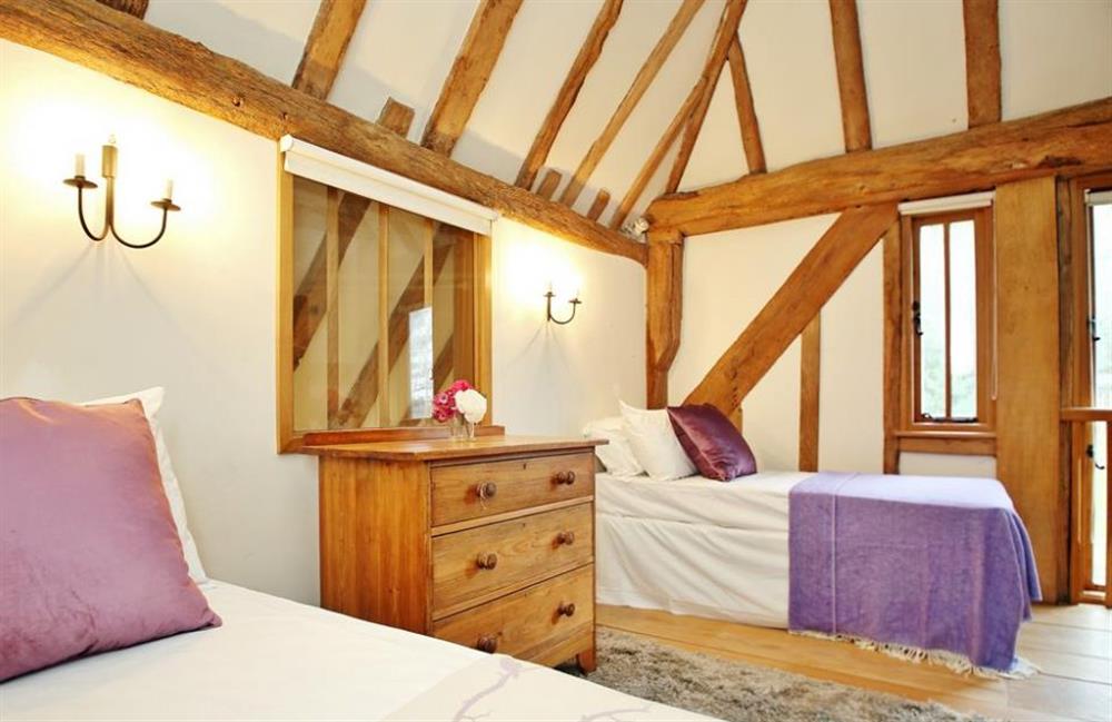 Twin bedroom at Masketts Barn, Nutley, Sussex