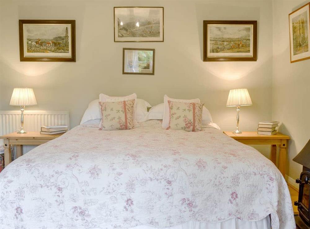 Comfortable double bedroom at Dairy Mead Lodge, 