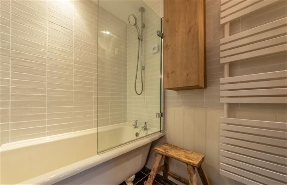 The bath has an overhead shower (photo 2) at Maurice Cottage, Docking near Kings Lynn