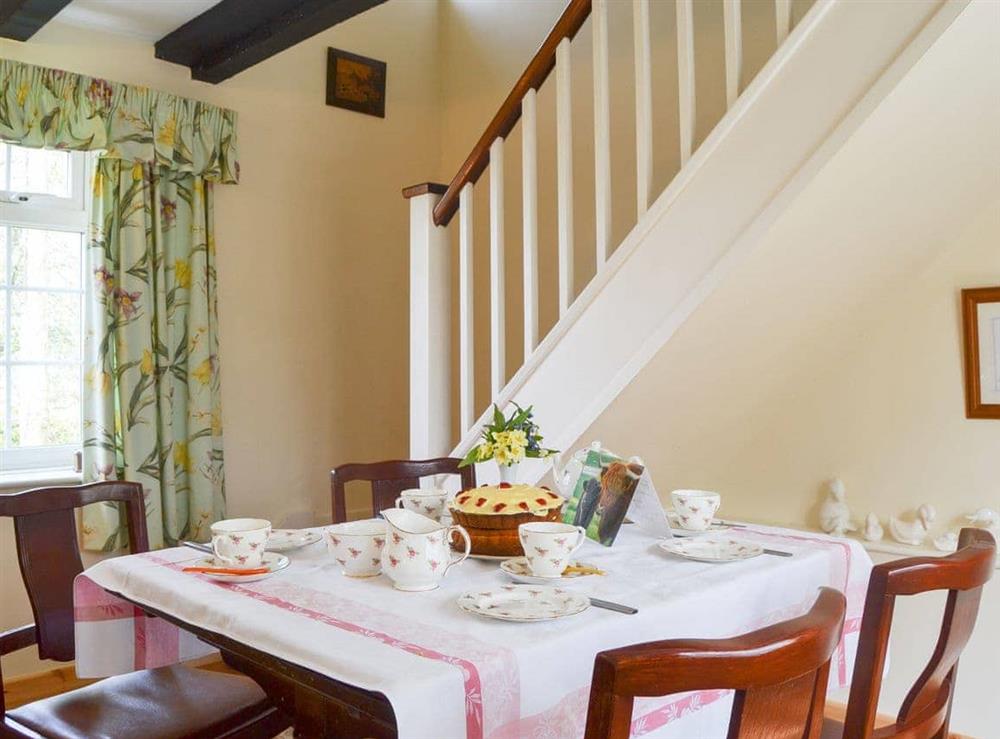 Delightful dining area at Mavis Cottage in Kingswood, near Kington, Herefordshire