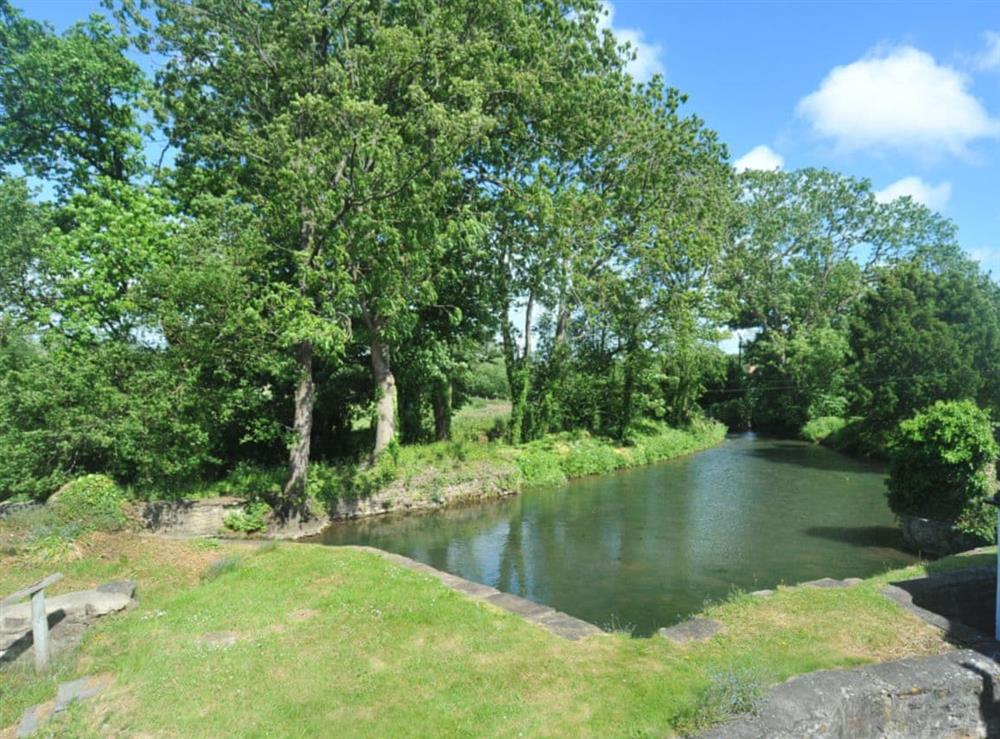The mill pond at Maxmills Cottage in Winscombe, Avon