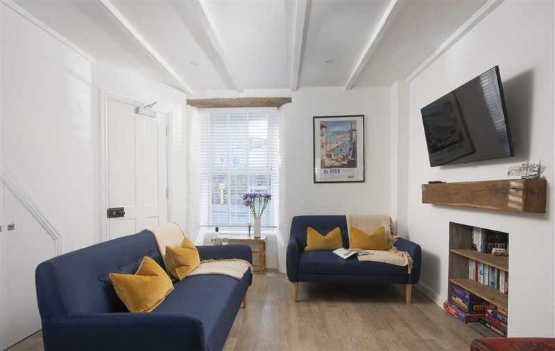 The living room at May Cottage, Cornwall
