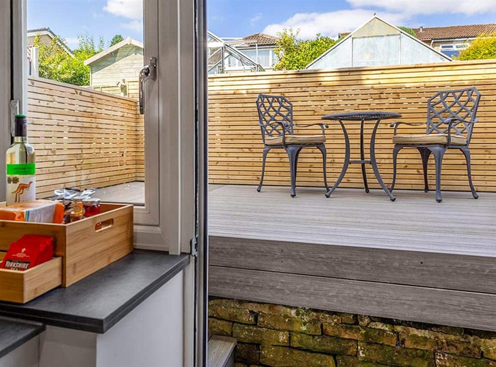 Terrace at May Cottage in Warley, near Haworth, West Yorkshire