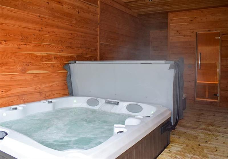 Covered hot tub at Mayfield Snuggery in Mayfield, near Ashbourne