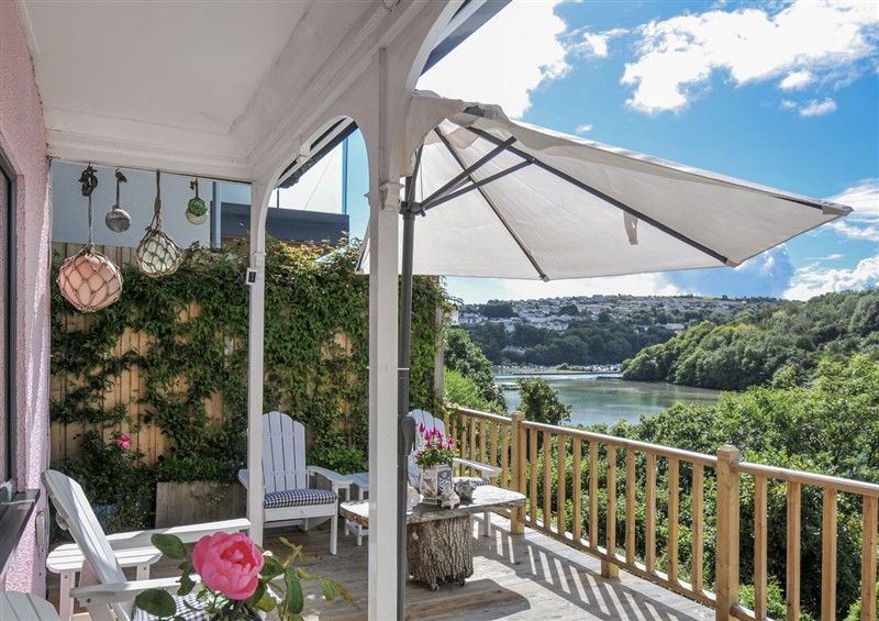 This is the patio at Mayhurst, Looe