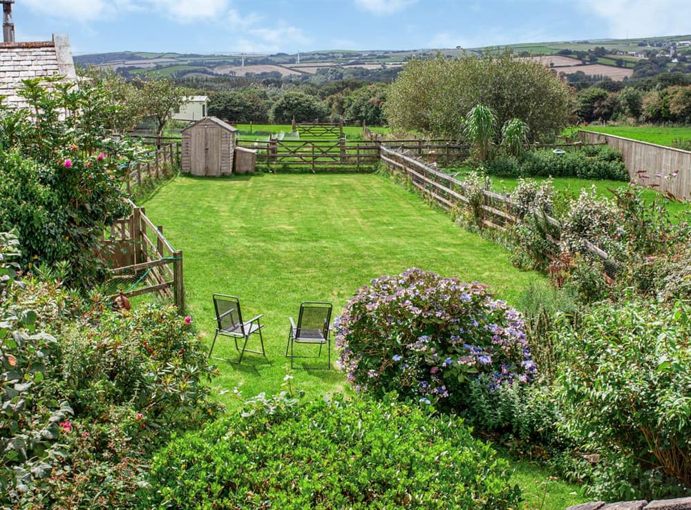 Garden at Mayrose Cottage in Helstone, near Camelford, Cornwall