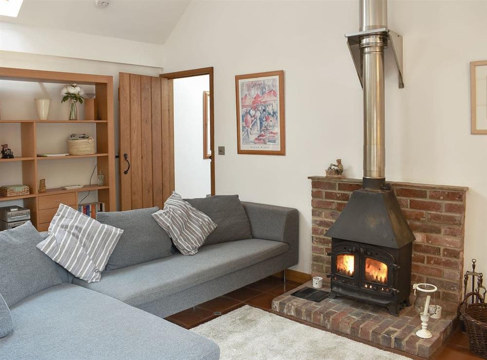 Comfortable living room at Meadow Barn in East Burton, near Wool, Dorset
