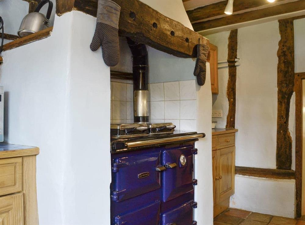 Range cooker within kitchen at Meadow Cottage in Linstead Parva, near Southwold, Suffolk