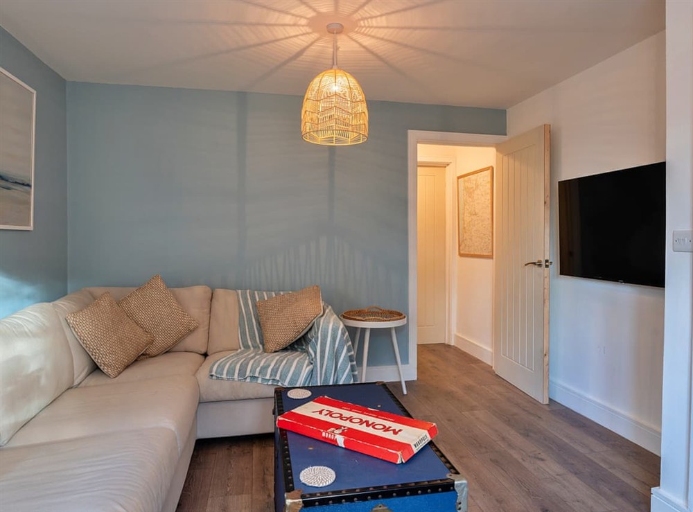 Living area at Meadow Gate Lodge in Kimmel Bay, Cornwall