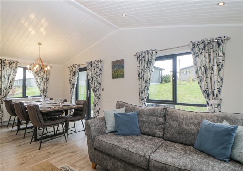 Relax in the living area at Meadow Lodge, Broadwoodwidger near Lifton