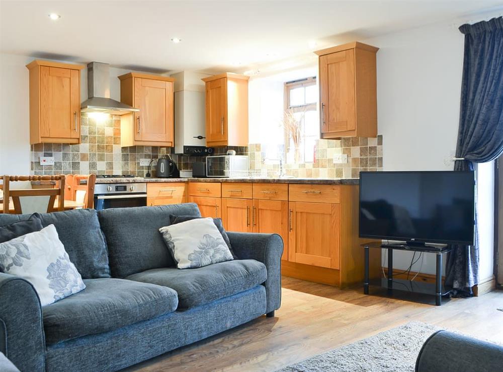 Open plan living space at Meadow Lodge in Wigton, Cumbria