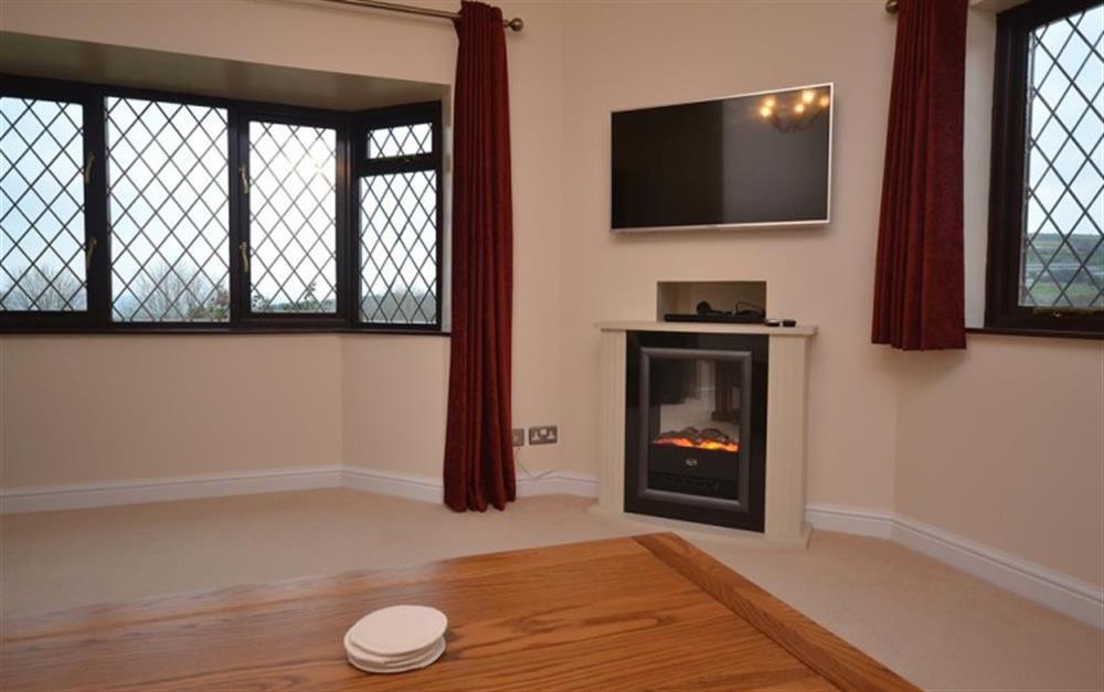 The electric flame effect stove at Meadow View in Callington