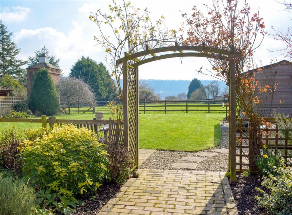 Pretty garden and grounds at Meadow View in Harley, near Shrewsbury, Shropshire