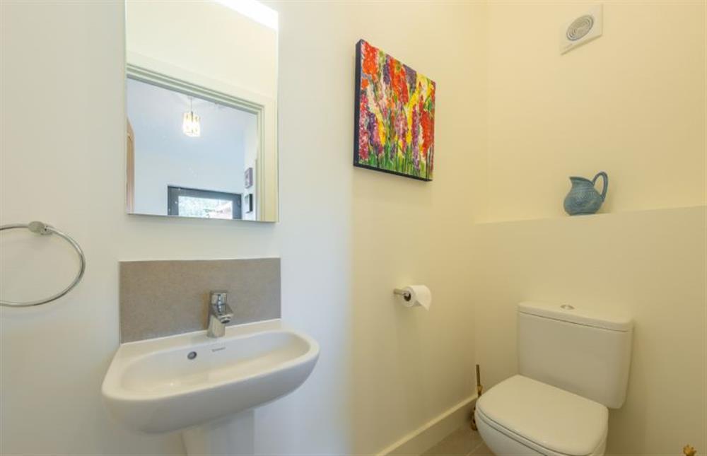 Ground floor: Cloakroom with wash basin and WC at Meadow View, Little Snoring near Fakenham