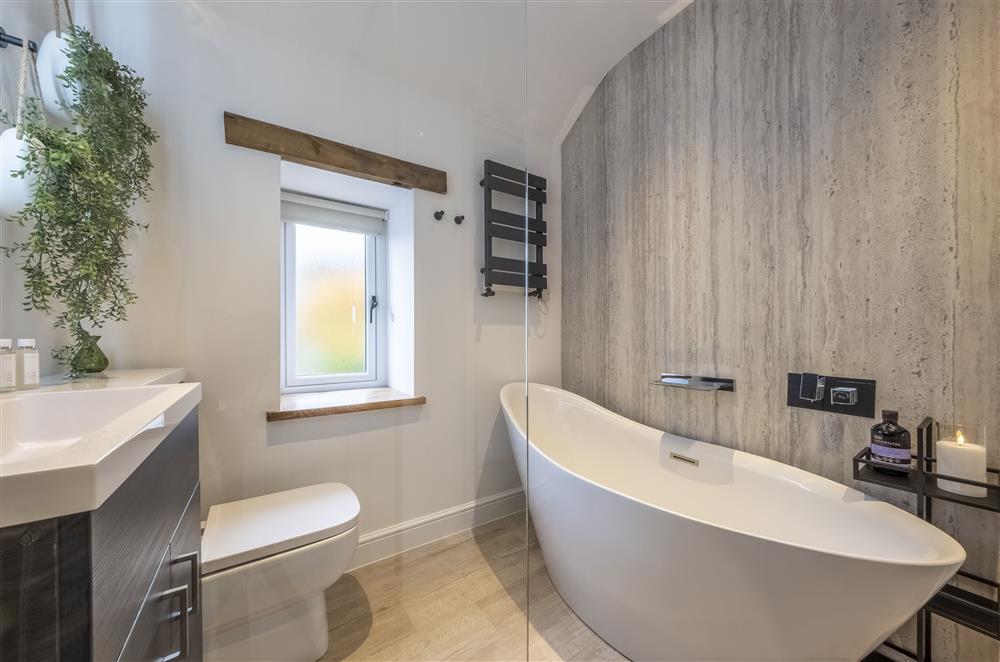 Relax in the elegant freestanding bath at Meadow View, near Buxton