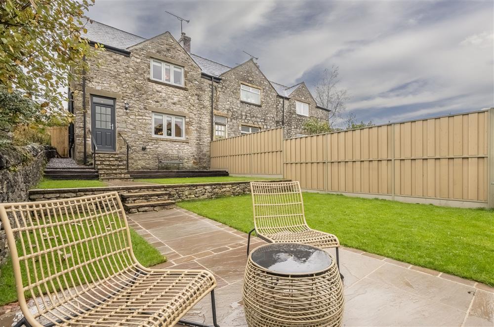 Relax with a morning coffee in the front garden  at Meadow View, near Buxton