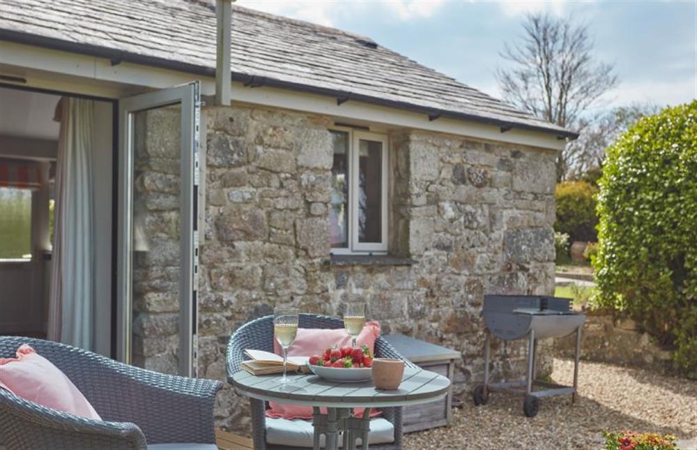 Enjoy your morning coffee or prepare an alfresco meal on the barbecue at Meadow View, Newquay