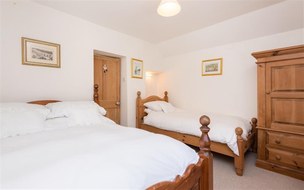 Bedroom 2 with room for 3! at Meadow View in Slapton