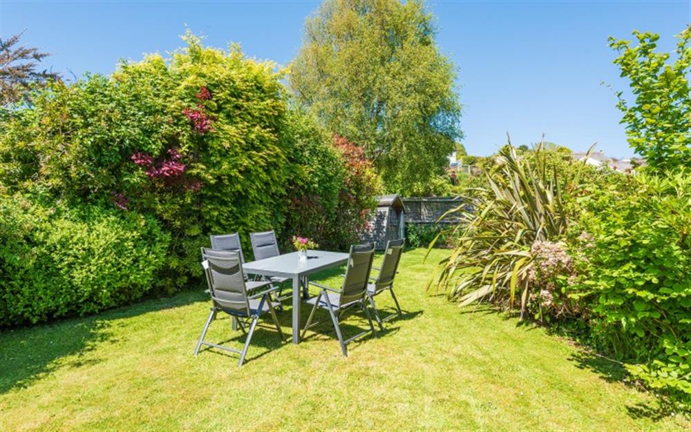 Space to dine al fresco or just enjoy a drink in the tranquil surroundings at Meadow View in Slapton