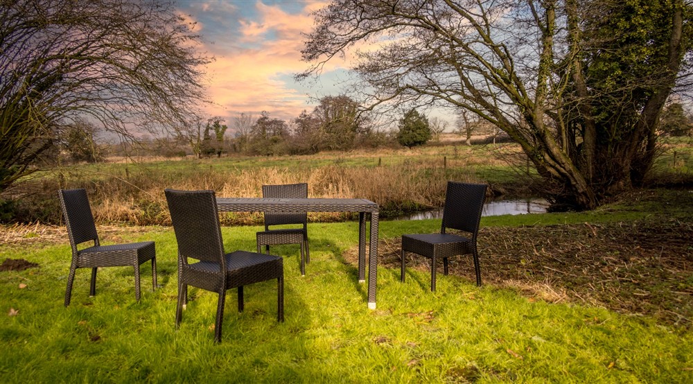 The outdoor seating area at Meadowside in Norwich, Norfolk