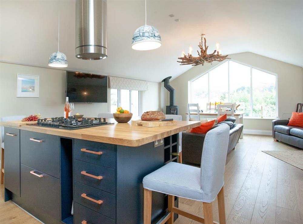 Kitchen area at Meadowside in St Mawes, Cornwall