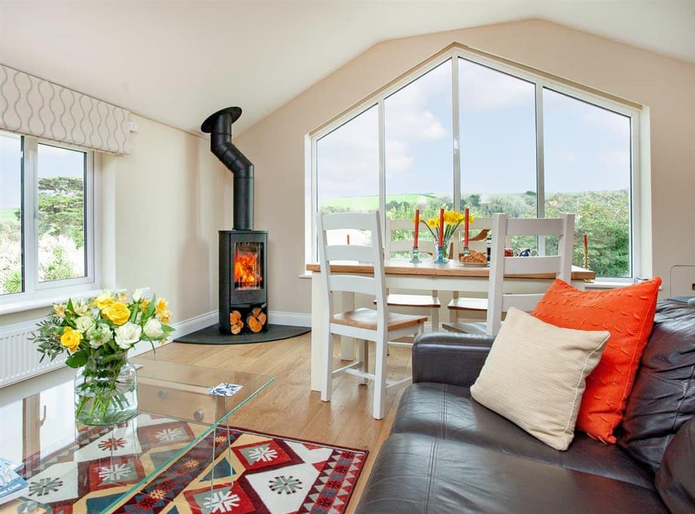 Living area at Meadowside in St Mawes, Cornwall