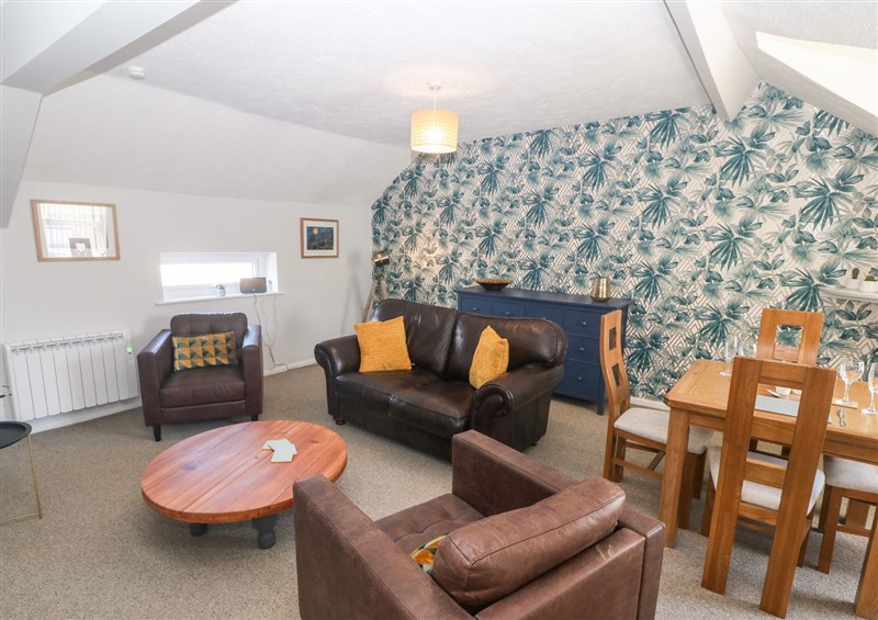 Relax in the living area at Medical Hall, Cemaes Bay
