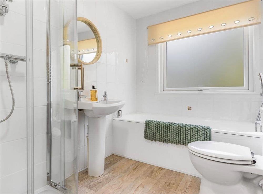 1st Floor family bathroom with separate shower at Meeresblick in St Just in Roseland, Cornwall