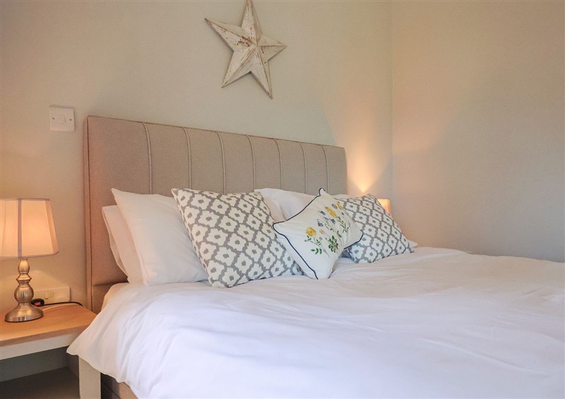 This is the bedroom at Megs Roost, Shute near Colyton