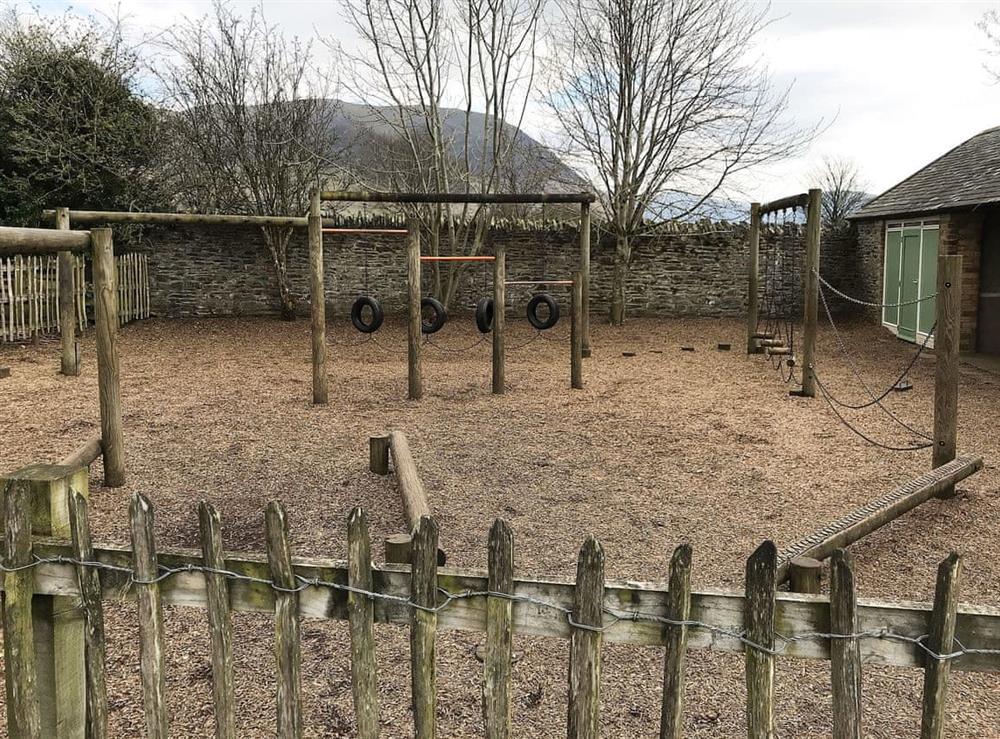 Village school play area at Melbreak in High Lorton, near Cockermouth, Cumbria