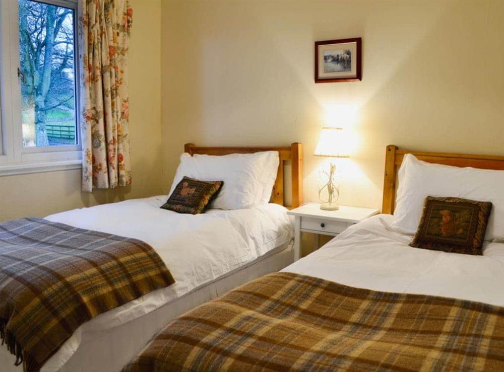 Twin bedroom at Melgund Glen Lodge in Minto, near Hawick, Roxburghshire