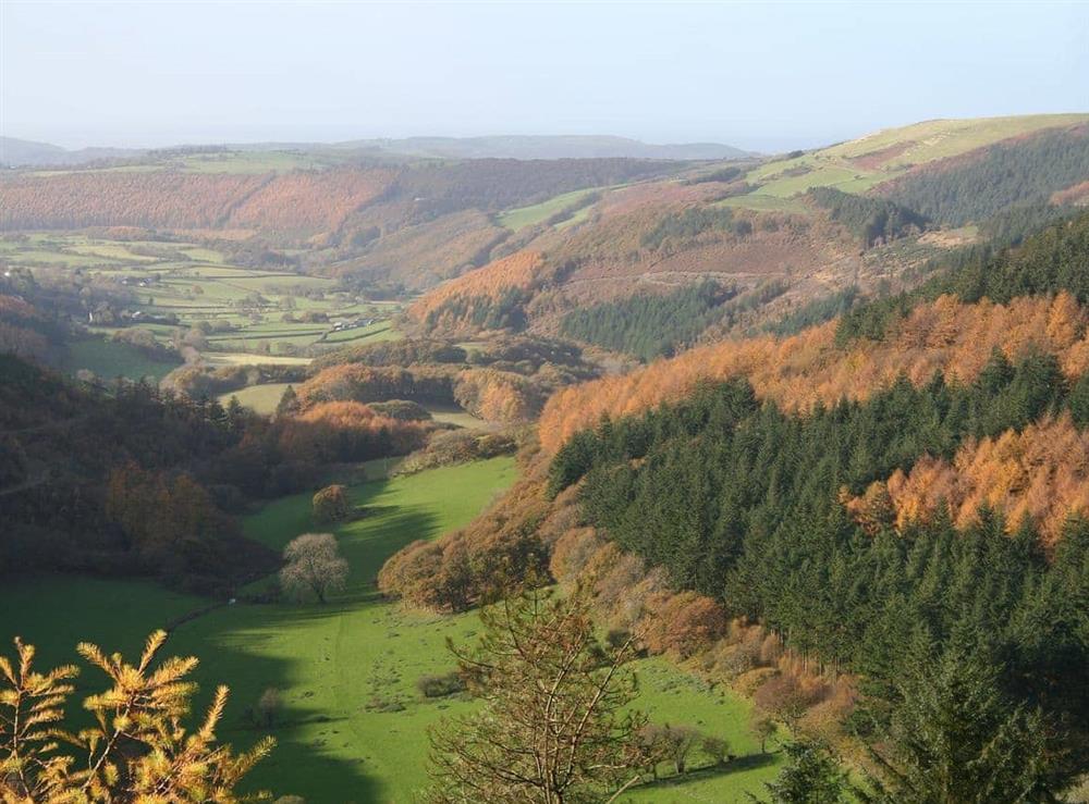 View from the Bwlch Nant yr Arian Forest Visitor Centre at Melindwr in Hen Goginan, near Aberystwyth, Dyfed