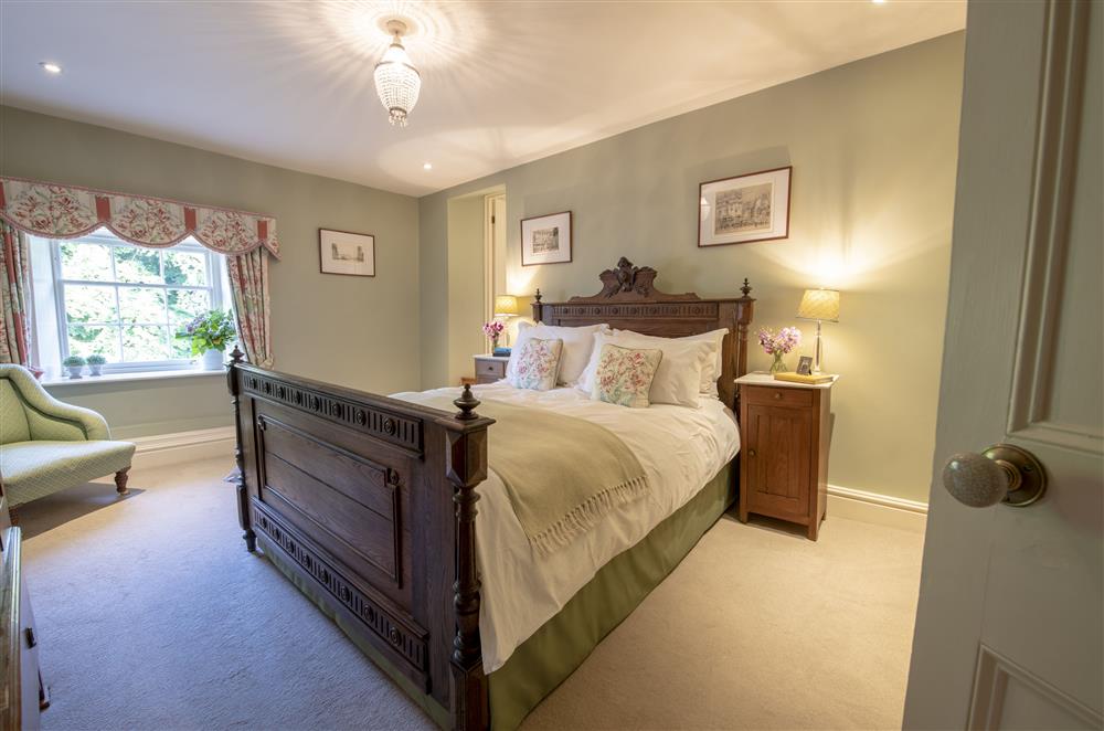 Edwardian bedroom on the second floor with a 4’6 double bed and en-suite shower room at Melmerby Hall and Stag Cottage, Melmerby, near Langwathby, Penrith