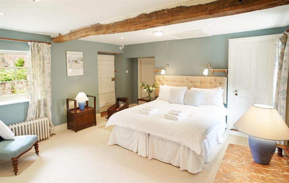 The Jacobean bedroom with zip and link 6’ king sized bed. With en-suite shower room at Melmerby Hall, Melmerby