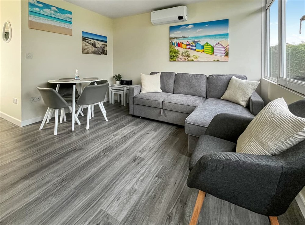 Open plan living space at Melodys Beach Lodge in Skegness, Lincolnshire