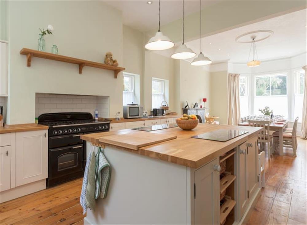 Fabulous kitchen with fully open aspect to dining room at Melville Lodge in Ventnor, Isle of Wight