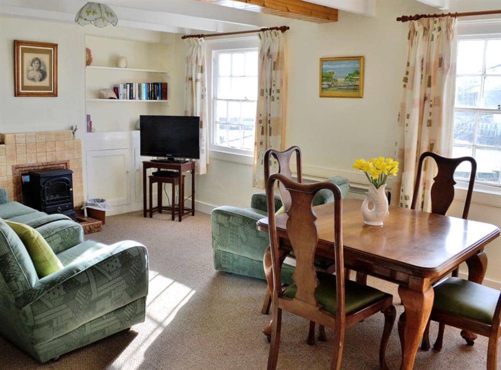 Open plan living/dining room/kitchen at Memory Cottage in Mevagissey, Cornwall