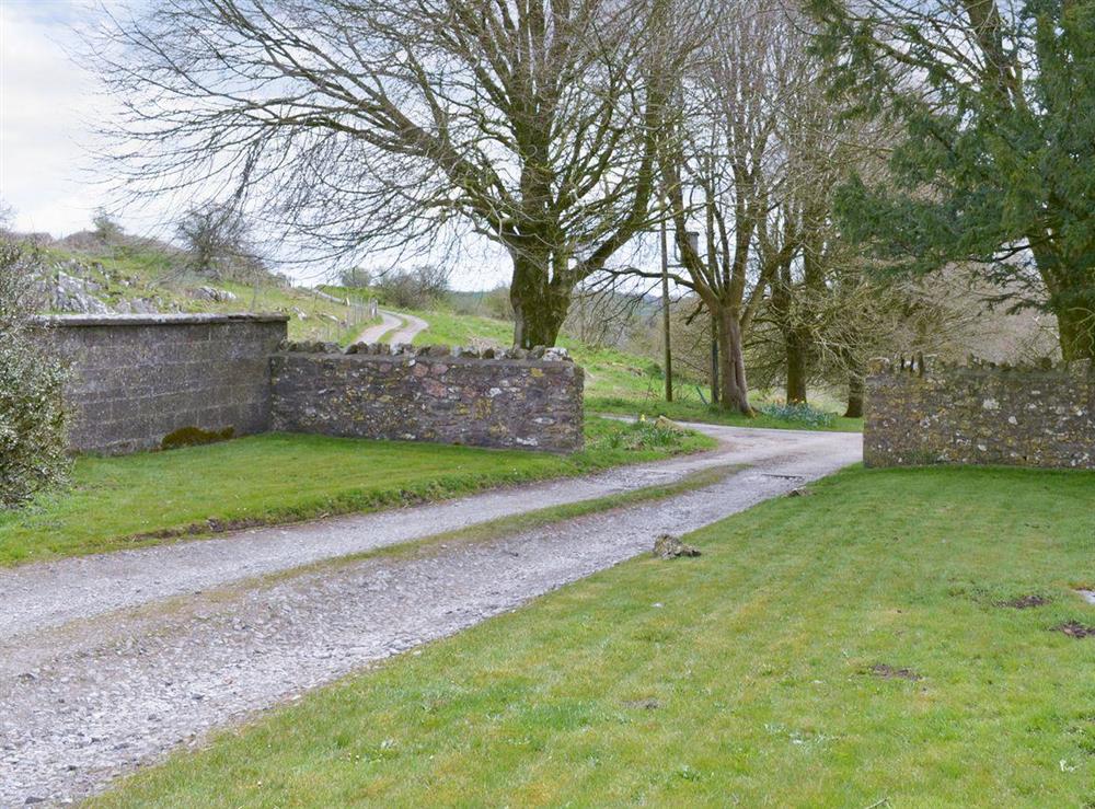Entrance lane to holiday property at Mendip in Priddy, near Wells, Somerset