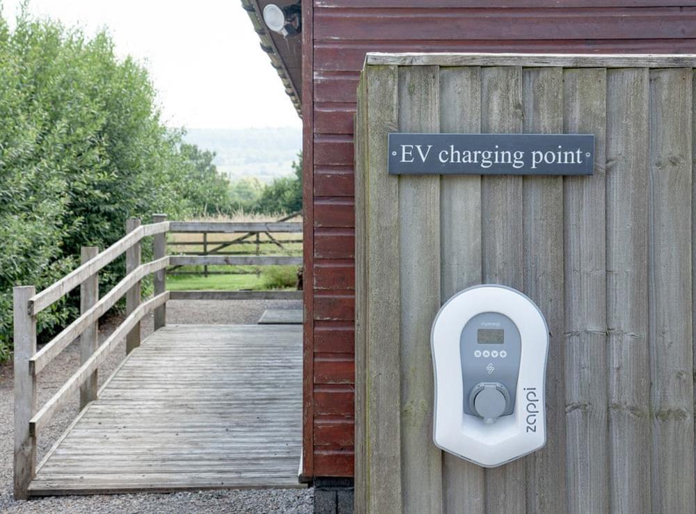 Car charging point at Mendip in Witham Friary, Frome, Somerset., Great Britain