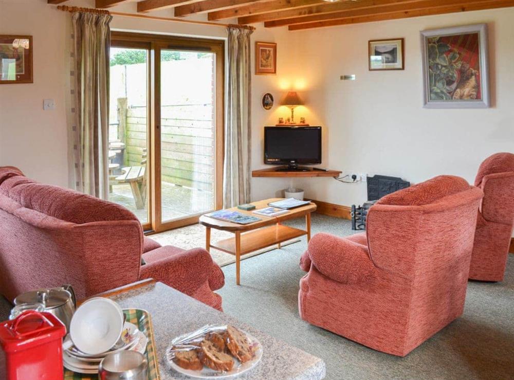 Lovely beamed living area at Merlin View in St Mawgan, near Newquay, Cornwall