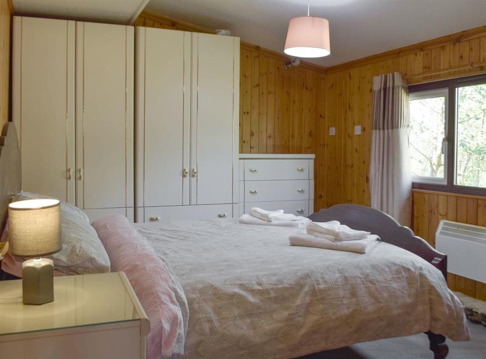 Double bedroom at Merlins Cabin in Cenarth, near Newcastle Emlyn, Dyfed